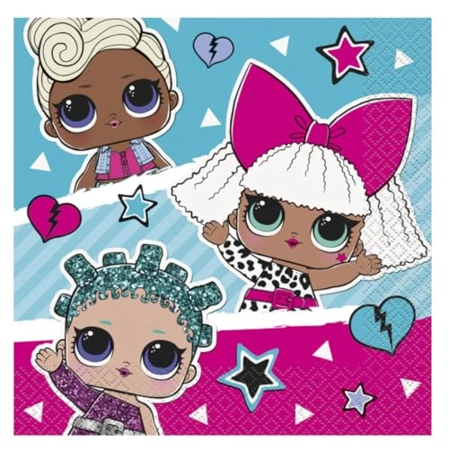 LOL Surprise Paper Napkins - Pack of 16 Birthday