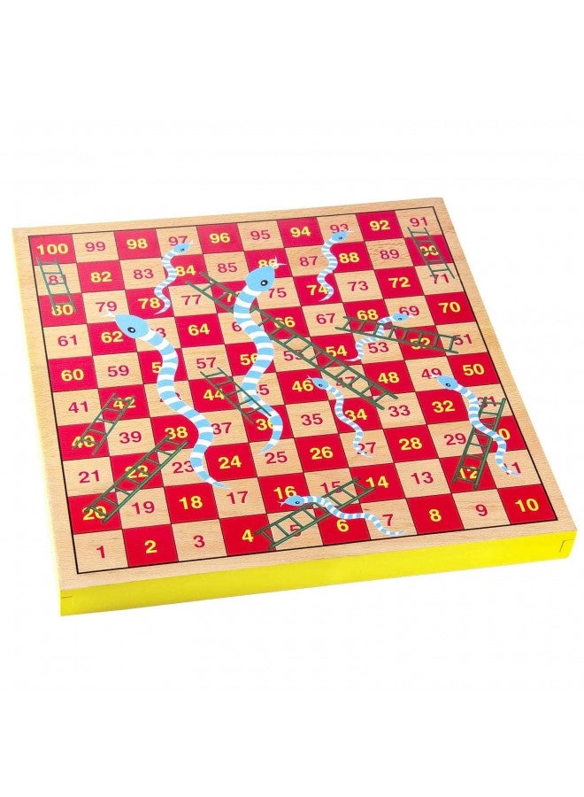 Ludo - Wooden Snakes and Ladders 2 in 1 Reversible