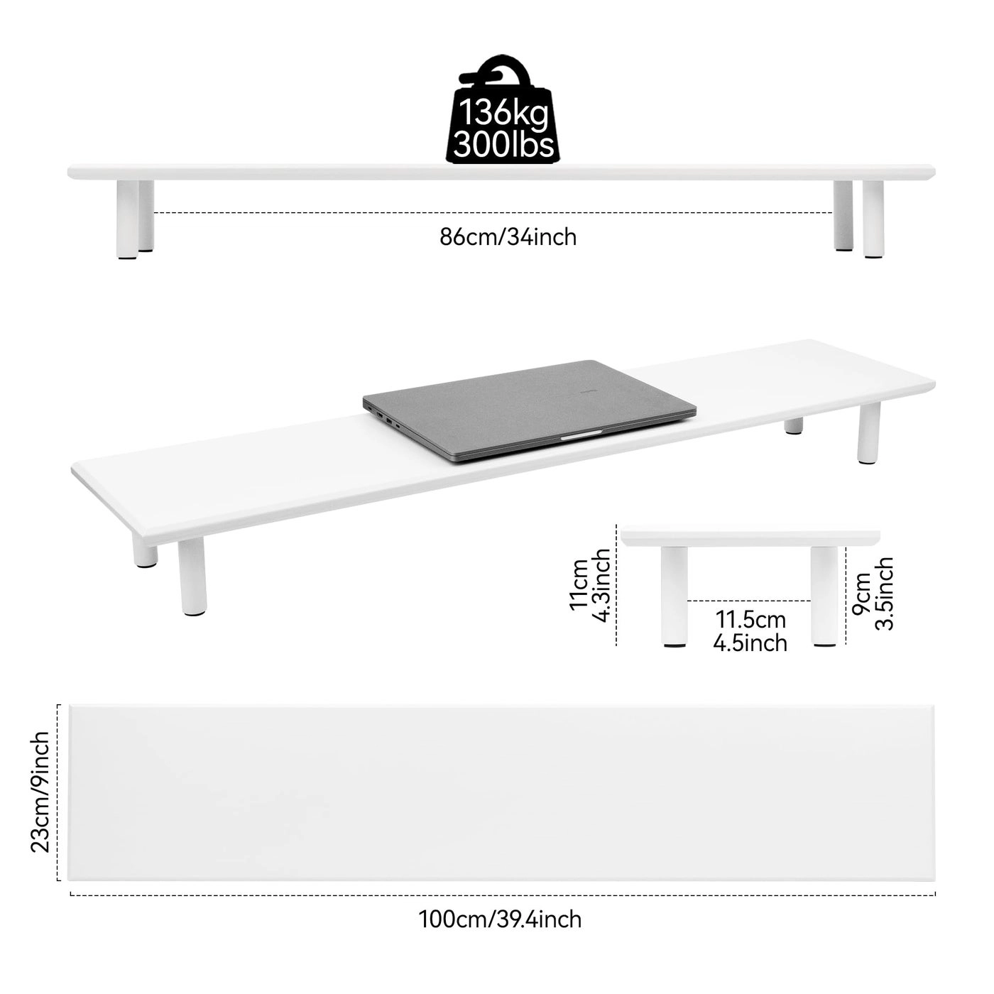 Dual Monitor Stand Riser - 2 or 3 Monitors