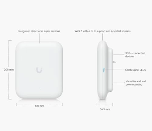 U7-Pro Outdoor - Wi-Fi 7 2.5 GbE + Slim Cat6A Patch Cable - 3ft 28 AWG