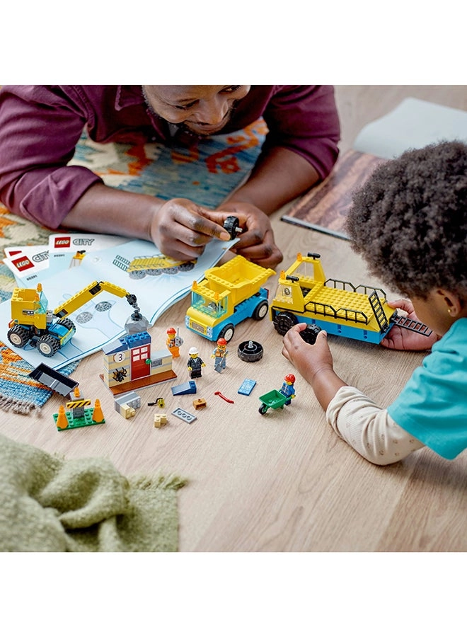 LEGO City Construction Trucks And Wrecking Ball Crane (60391)