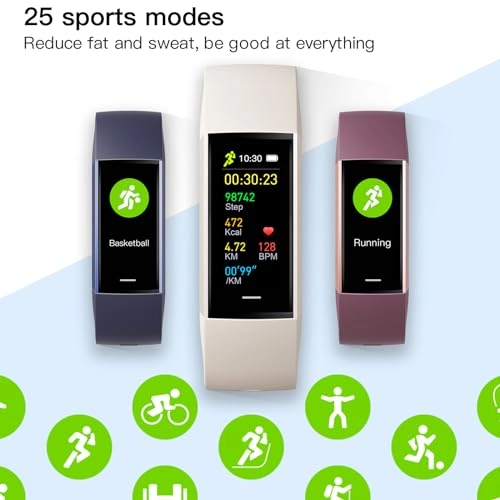 Fitness Tracker - 1.1" AMOLED Heart Rate Monitor