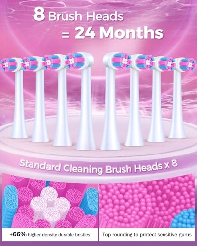 Rotating Electric Toothbrush - 8 Brush Heads 4 Modes 25-Day Battery Life