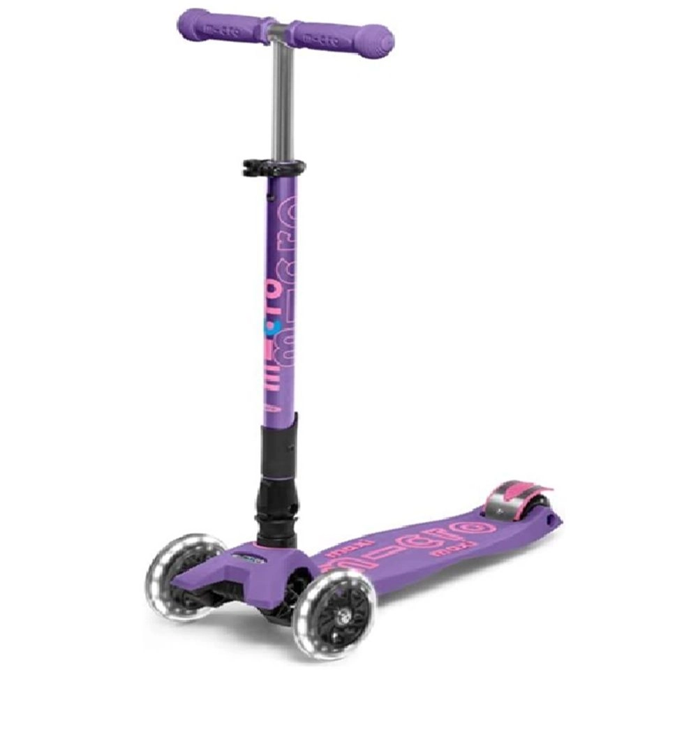 Maxi Deluxe 3-Wheel Kick Scooter – 120/80 mm LED Foldable