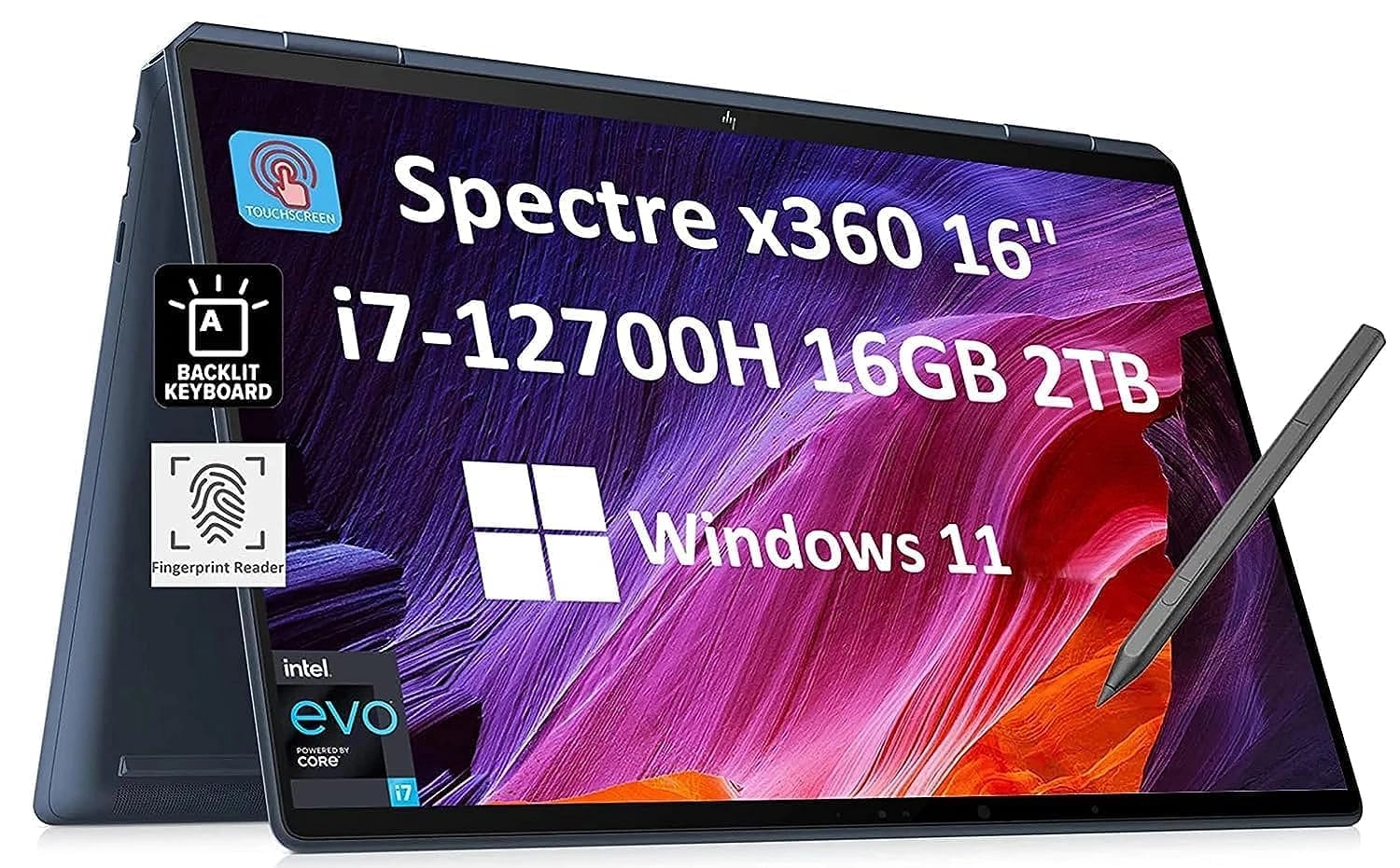 Spectre x360 16-f1176ng - 16'' Core i7-12700H 16GB DDR4 2000GB SSD