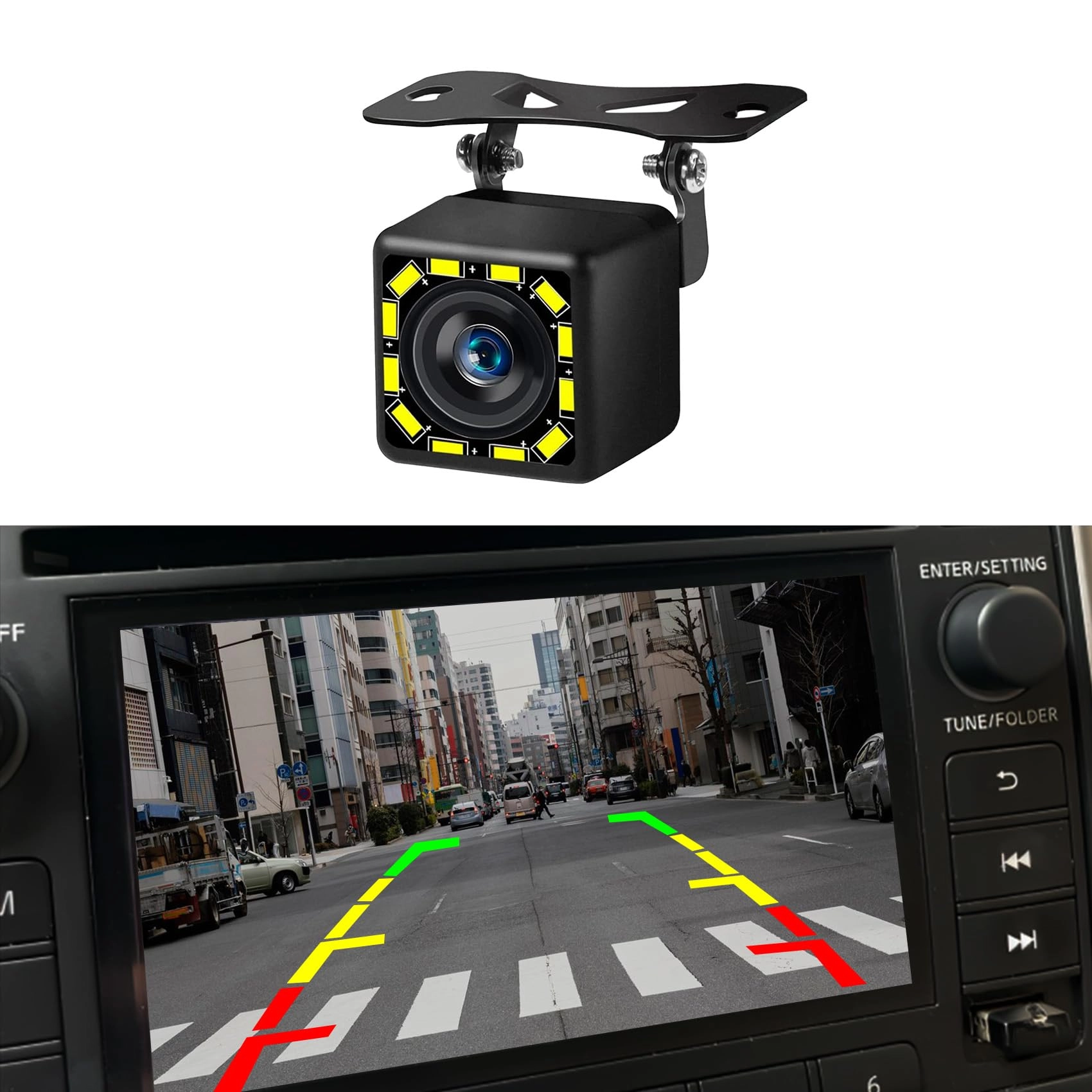 Zufoty Car Backup Camera - 12 LED Night Vision RCA 720x480