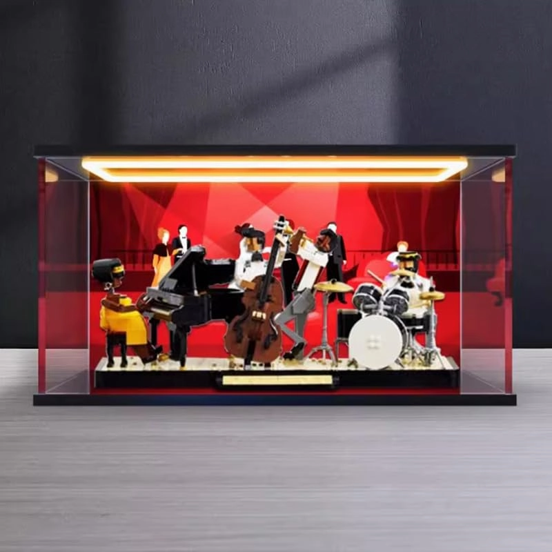 Clear Acrylic Display Case - 19.68x7.87x9.84in.(50x20x25cm) Black Bottom+background