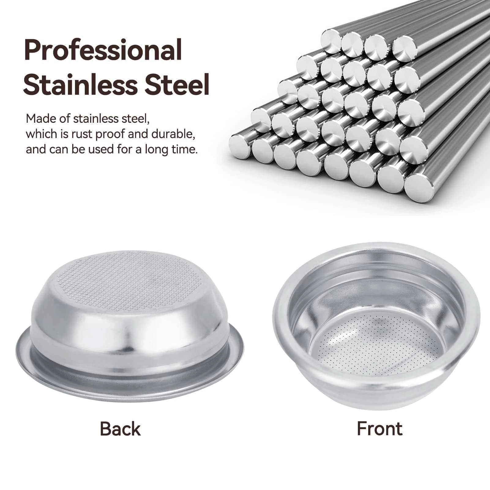 Espresso Filter Basket - 58mm Stainless Steel Double Cup