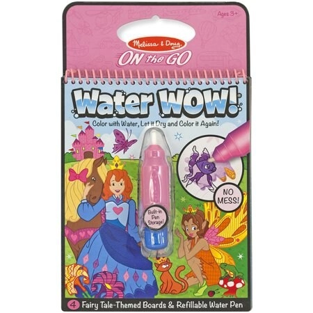 Melissa & Doug Water WOW! Fairy Tale - 4 reusable pages refillable water pen travel activity