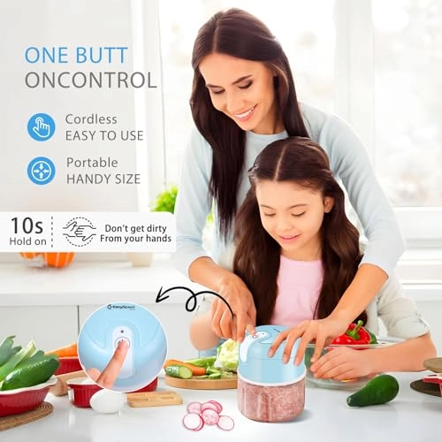 Mini Electric Food Chopper - 250 ml USB Rechargeable