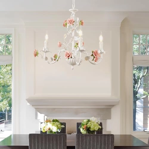 Vintage Chandelier - 3 Heads pink