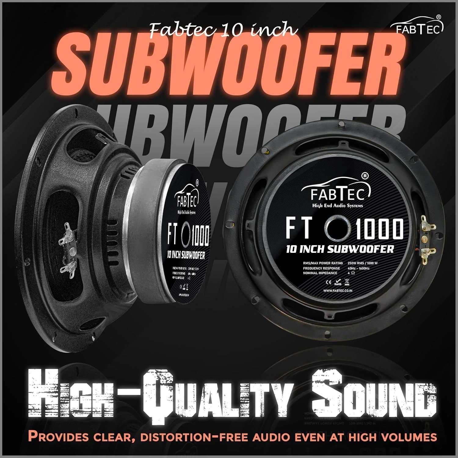 10 Inch Subwoofer - 250W