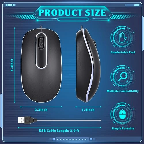 50 Pcs Black Mouse - USB