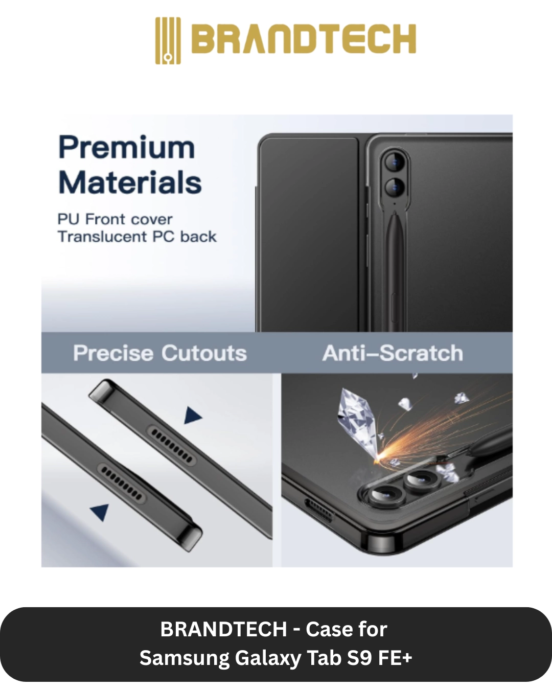 Cover with Screen Protector for Galaxy Tab S9 FE Plus