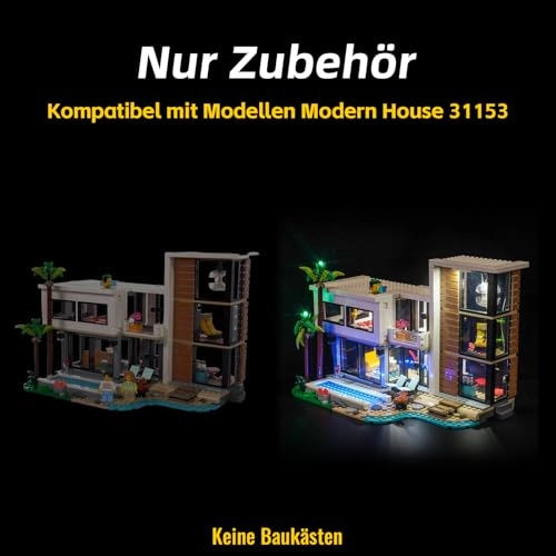LED Light Set - Compatible with Lego 31153 Modern House