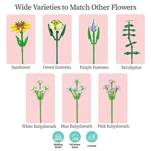 Flower Bouquet Building Kit - 975 pcs