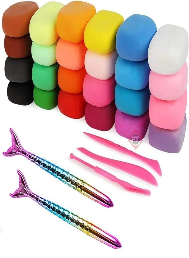Firstly Modeling Play Dough 12 Colorful Clay Pack - 12 pcs 3+ years + Mermaid Pen 2 pc