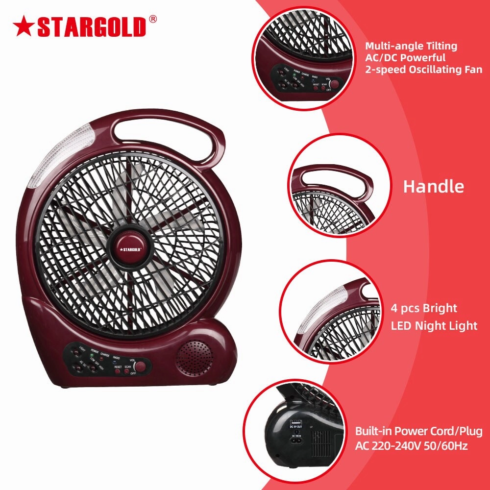 Rechargeable Oscillating Fan - 10 Inch