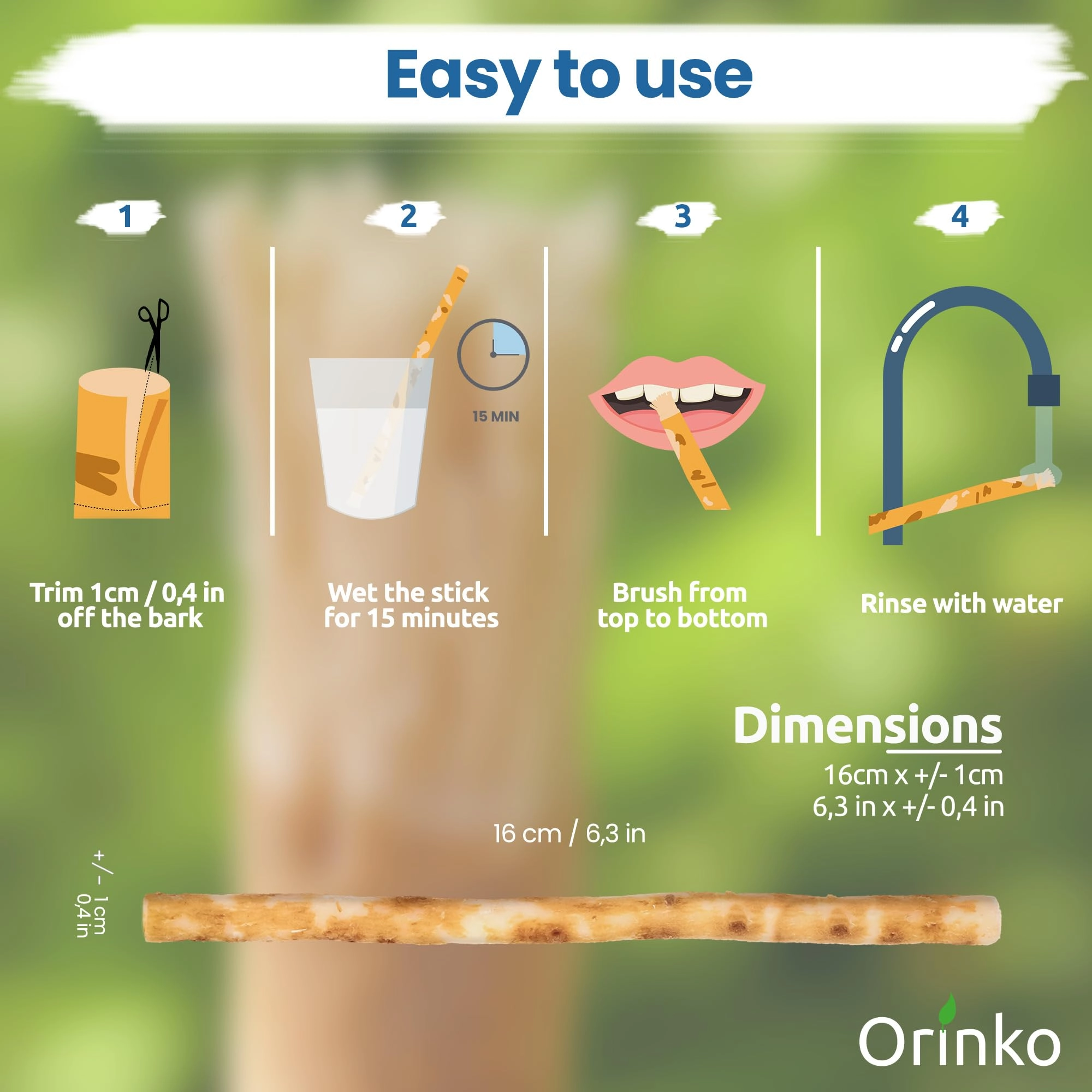 Miswak Stick - 6-Piece Pack Wooden