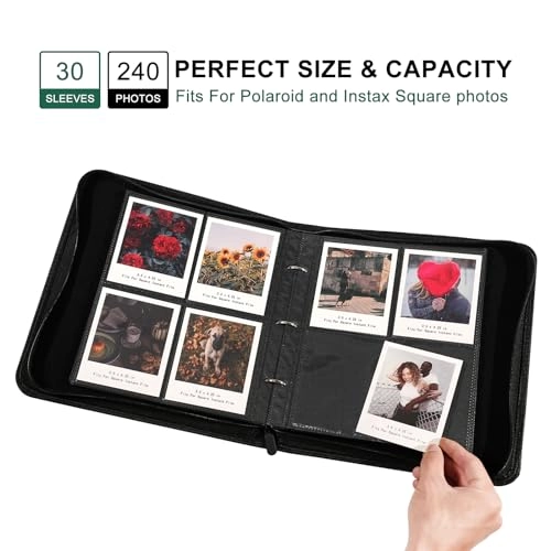 i-Type Square 240 Pockets PU Laminated with Greyboard Photo Album