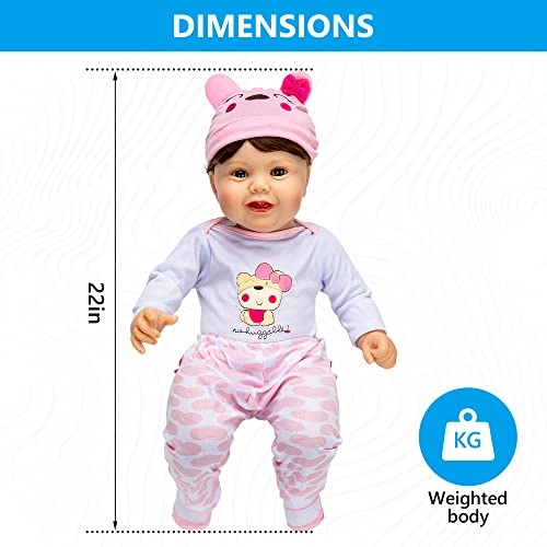 Reborn Baby Doll - 22" Vinyl Limbs Cloth Soft Body Weighted Ages 83+