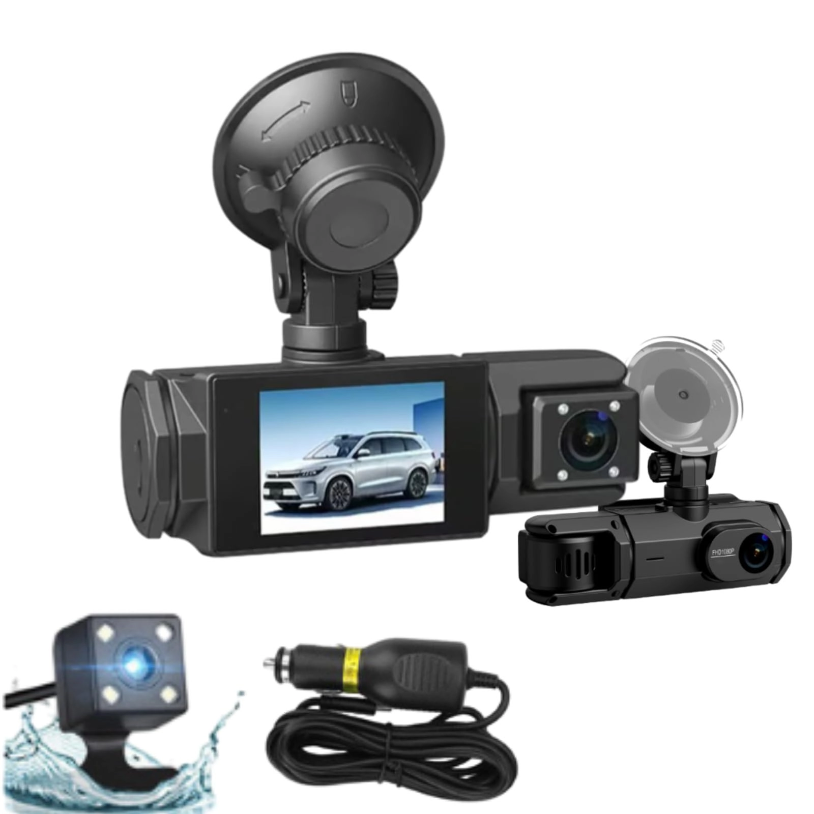 Tiawainn Three-Lens Driving Recorder - 1080P