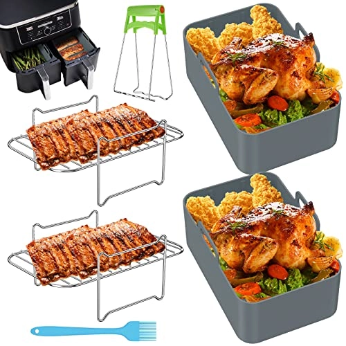 Air Fryer Accessories Set - Stainless Steel Silicone 6pcs/set