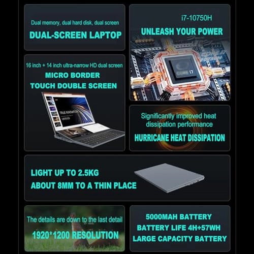 Dual-Screen Laptop - 16 Inches 512G 16G i7