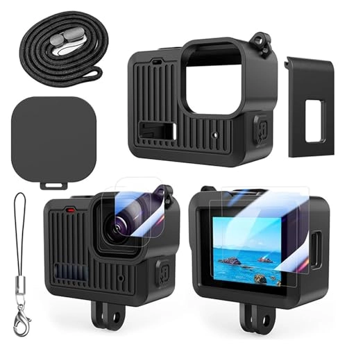 Silicone Sleeve and Tempereds Glass Screen Protectors Kits - 6x4.8x2.8cm/2.36x1.89x1.1inches