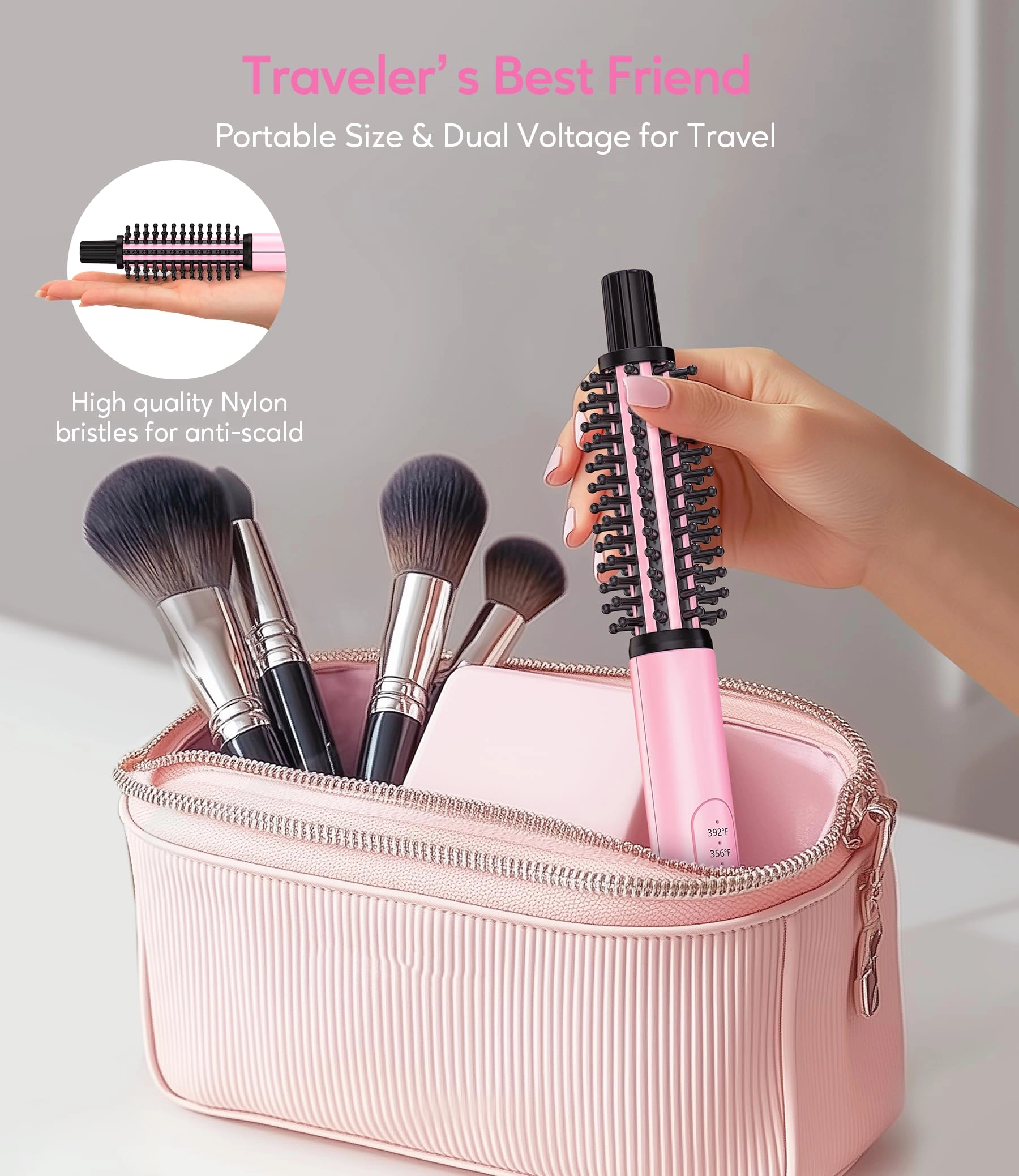 Mini Thermal Brush - 1 inch 3 Temperature Adjustable Dual Voltage