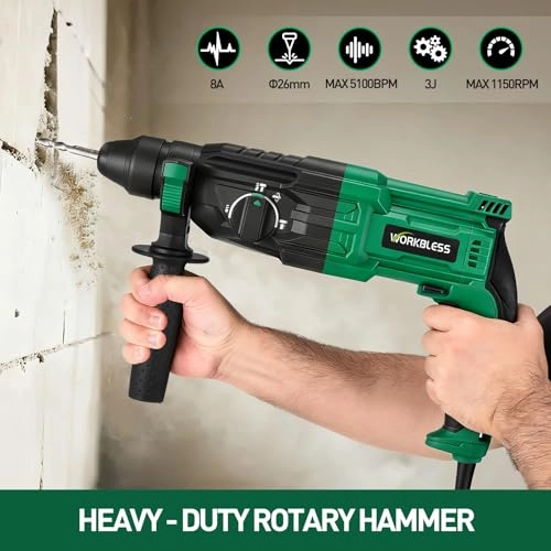 SDS-Plus Rotary Hammer Drill - 8 Amps 1"