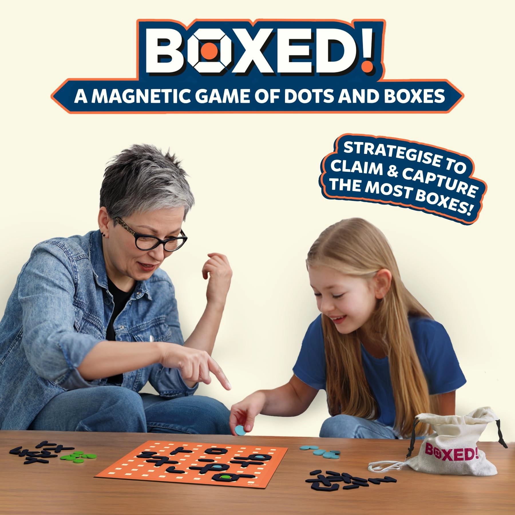 Magnetic Dots & Boxes - Boxed! Multicolor