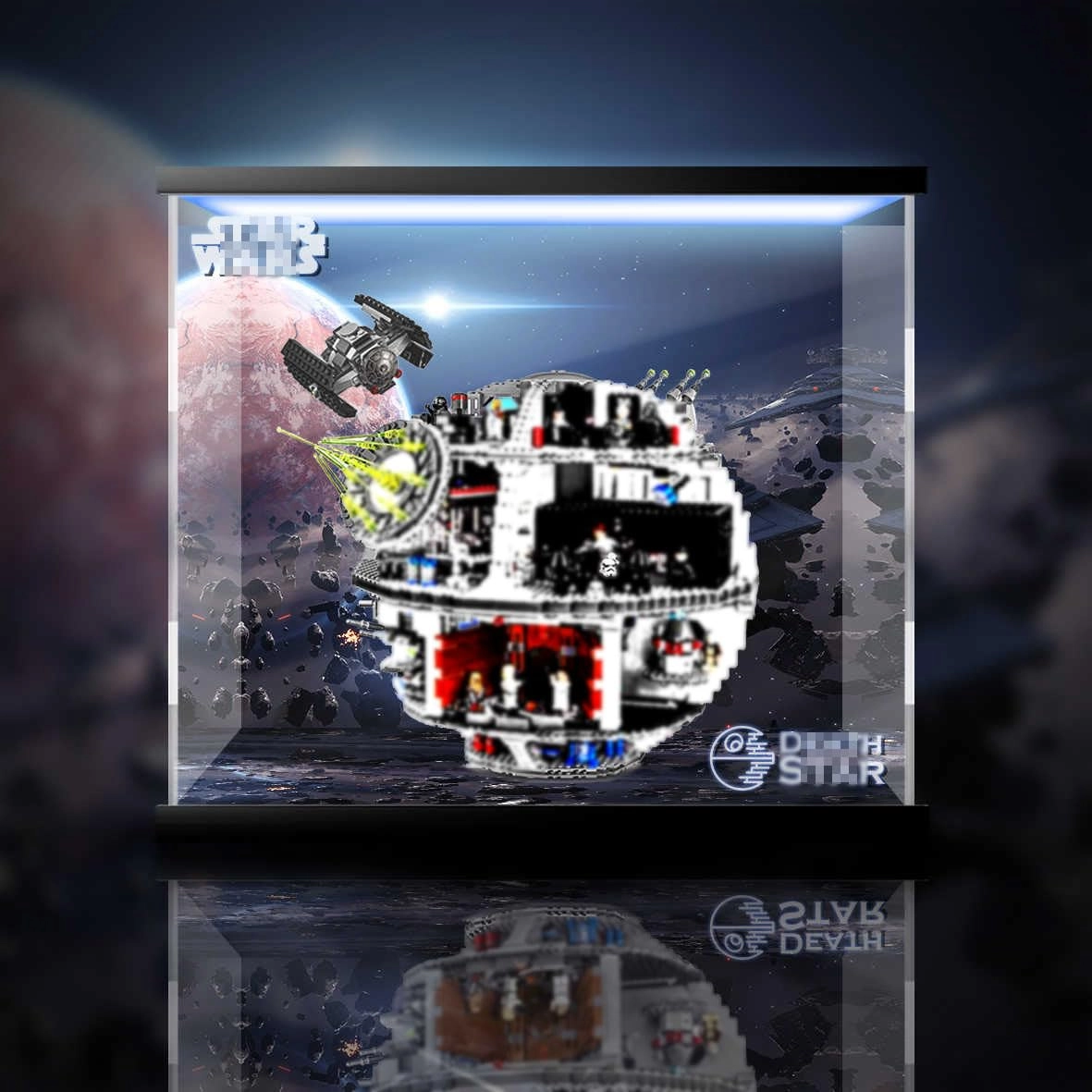 China Acrylic display box - 55x48x46cm Background+light