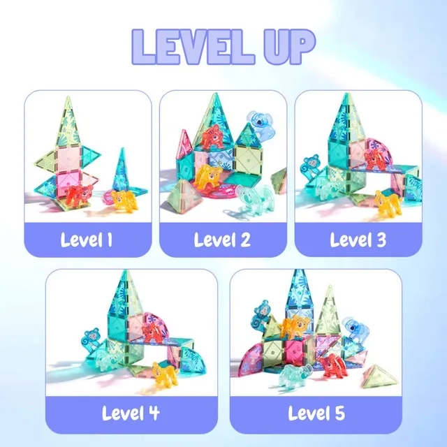 Colorful Magnetic Tiles - 40 pcs