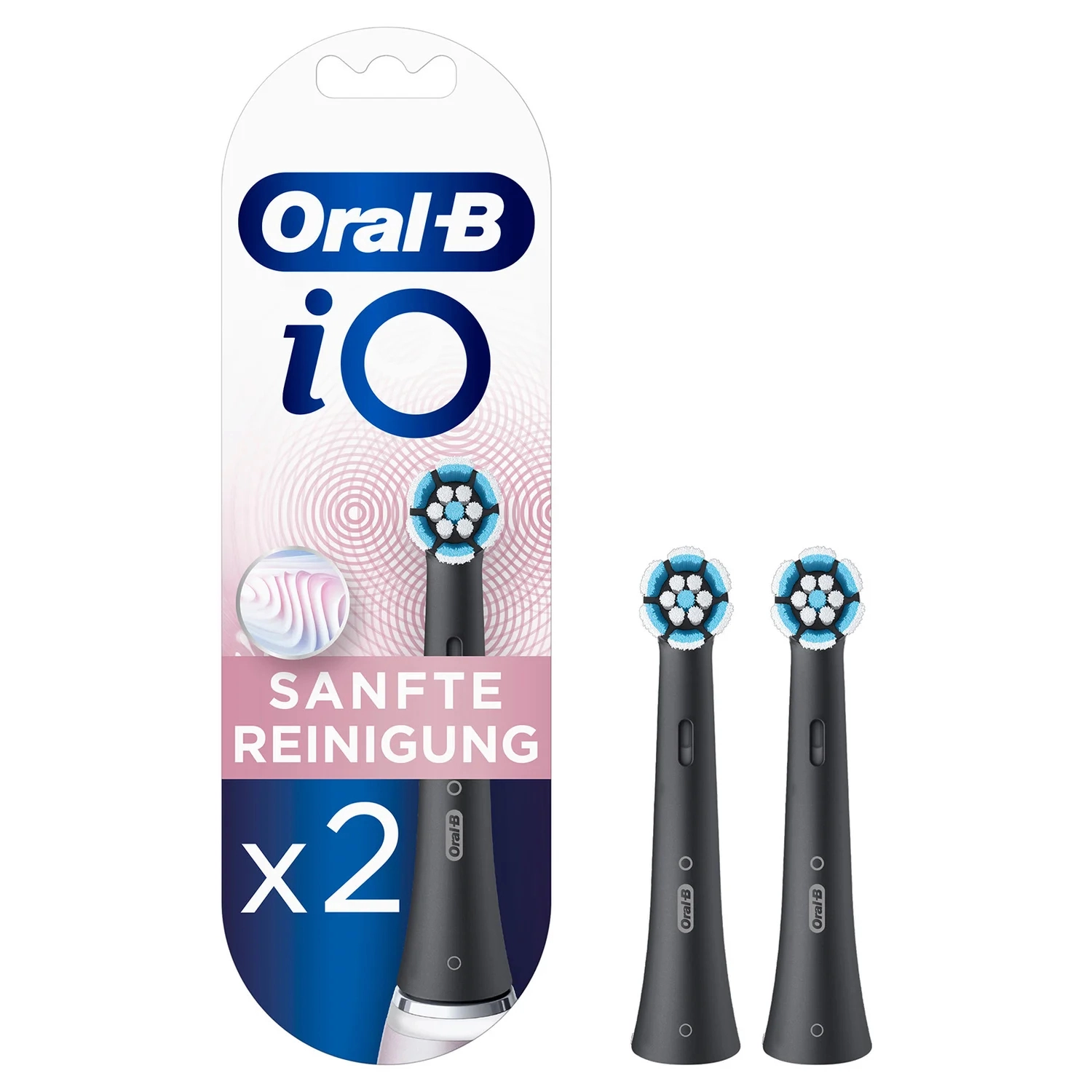 Oral-B (Renewed) Io Rb Cb-2 - Replacement Brush Heads Pack Of 2 Black