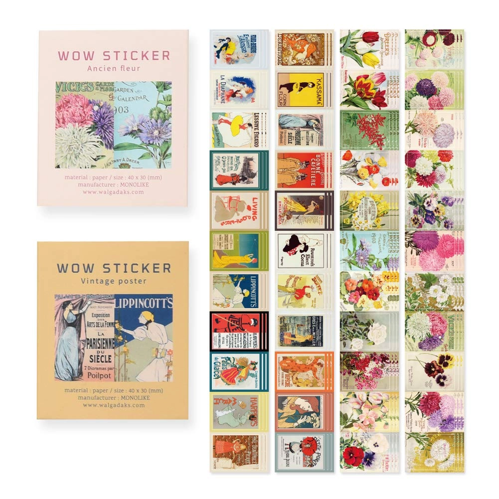 Monolike Vintage Sticker Book Square 6 pcs