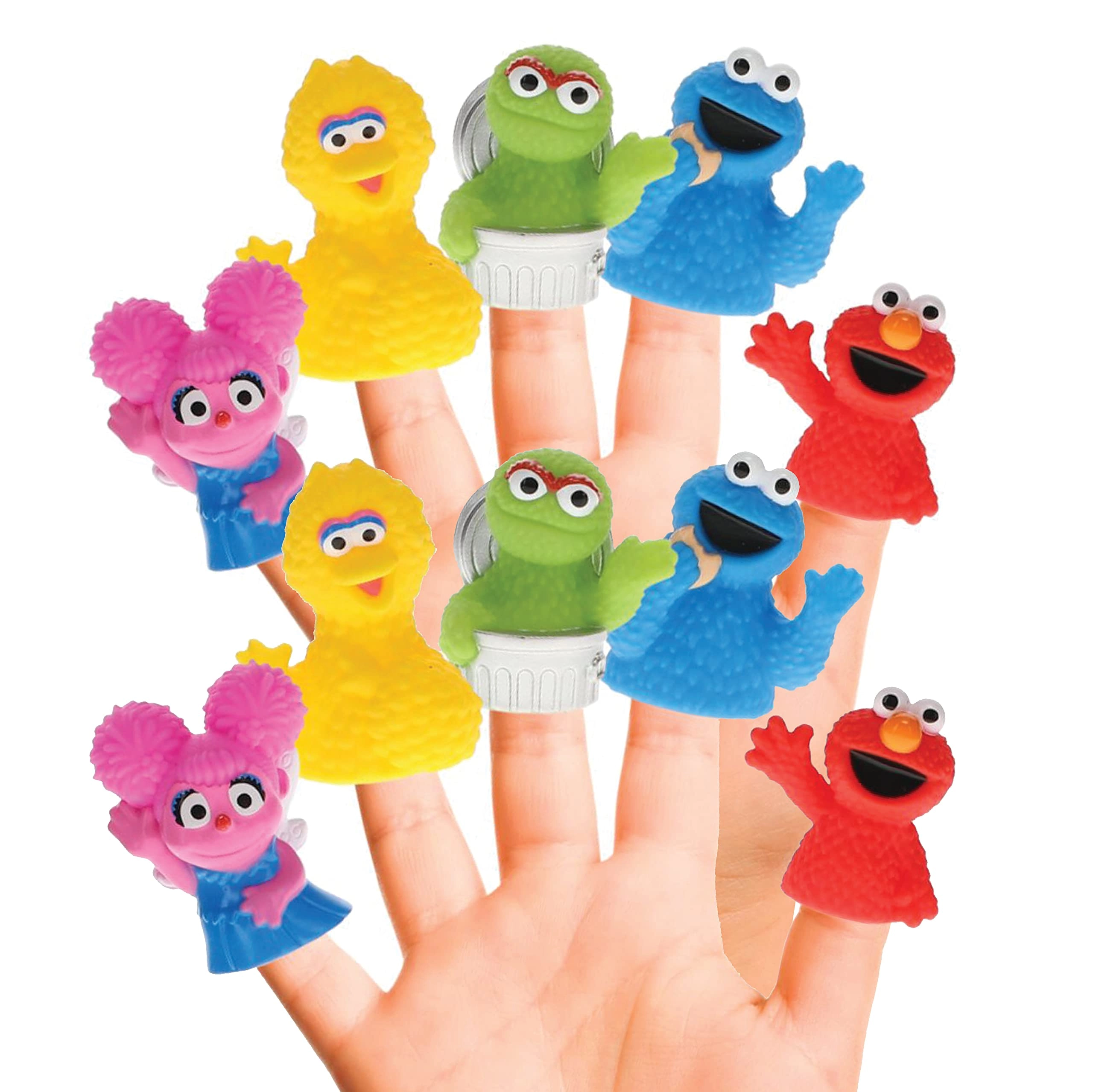 Sesame Street 10 Piece Finger Puppet Set - Party Favors Educational Bath Toys