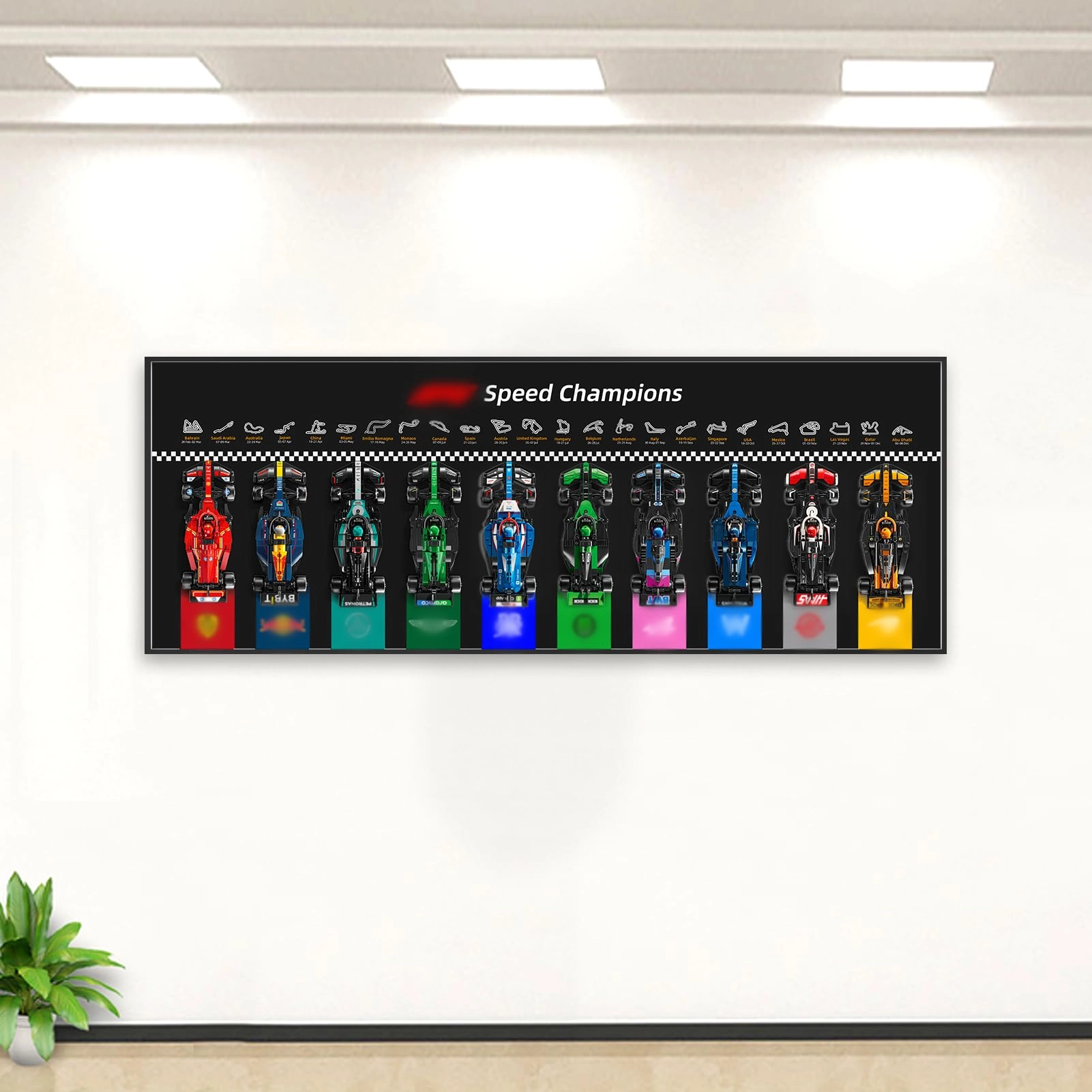 iCUANUTY Display Wallboard - aluminum non-yellowing acrylic for LEGO Speed Champions 77242-77251