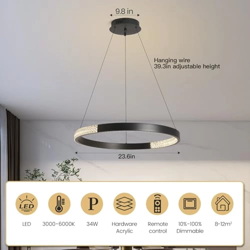 Modern LED Bedroom Chandelier - Dimmable