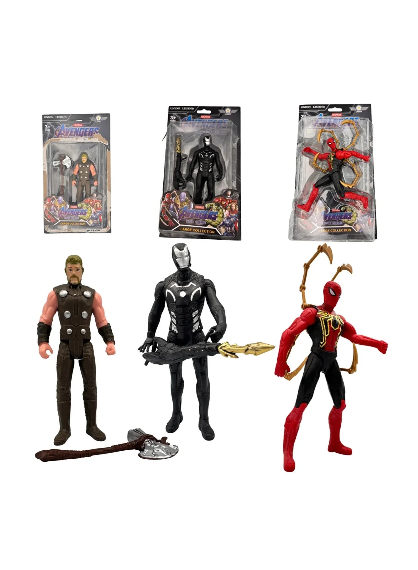 AVENGERS Thor + War Machine + Iron Spider-Man - Endgame Collection