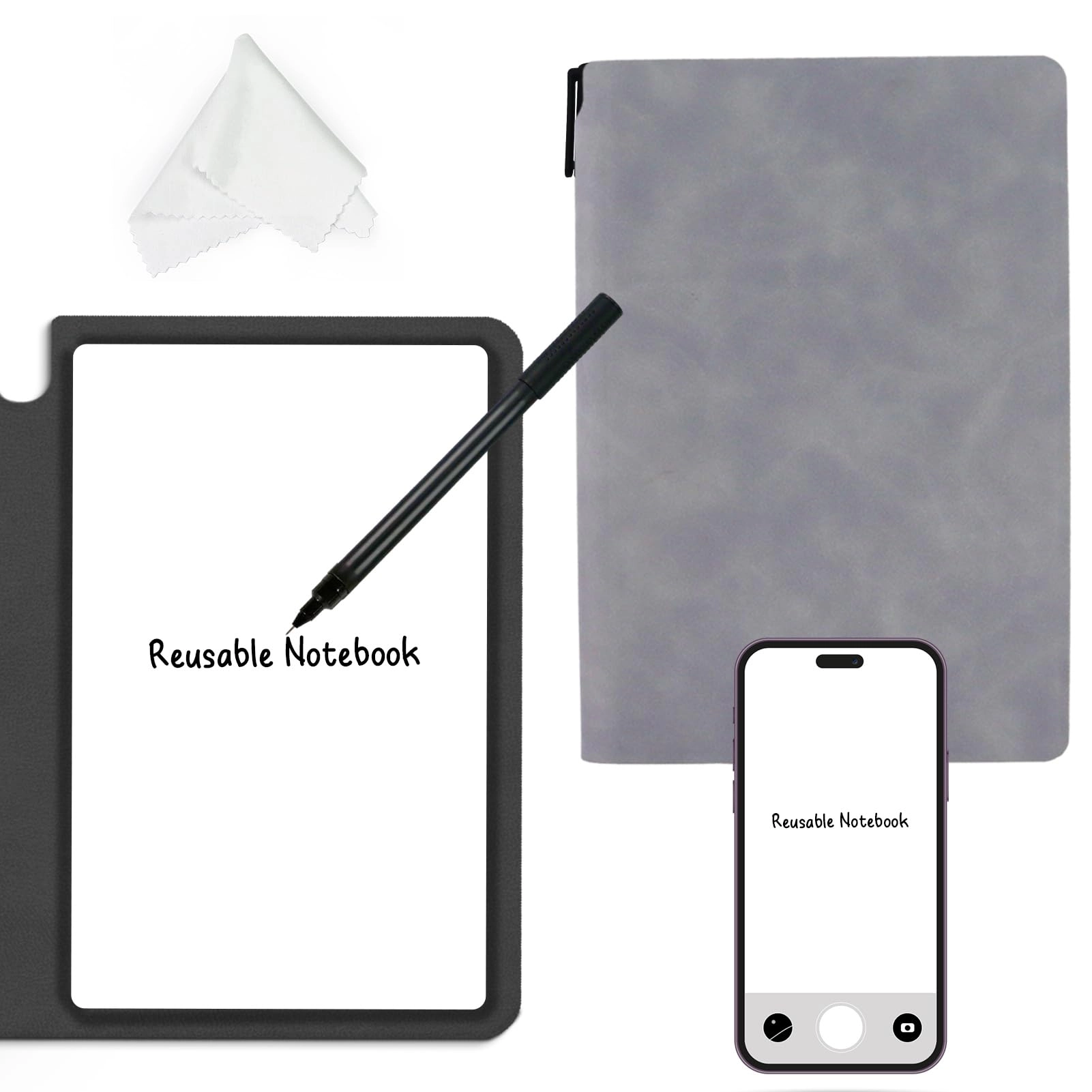 Catephe Reusable Whiteboard Notebook A5 - Blank 2 Pages