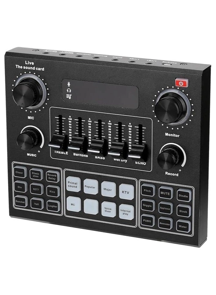 V9 Sound Card + BM800 Pro Microphone Wired Microphone