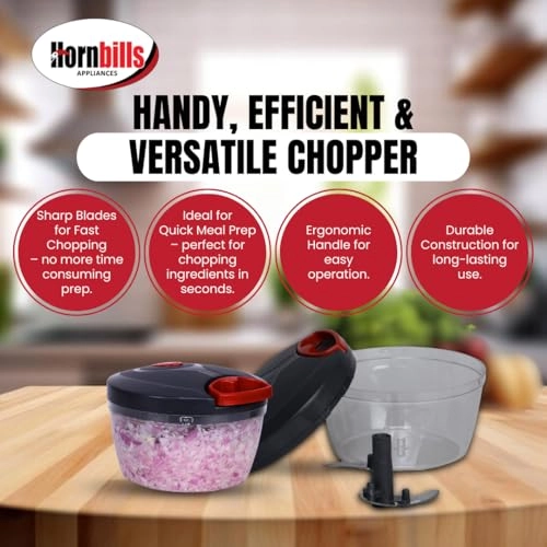 Vegetable Manual Chopper - 500ml 3 Blades
