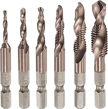 Combination Drill and Tap Bit Set - Vacuum Titanium Coated High-speed Steel 6pcs M3 M4 M5 M6 M8 M10