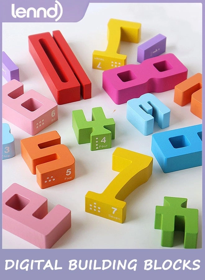 Wooden Number Building Blocks - 3+ Years Old 20 pieces