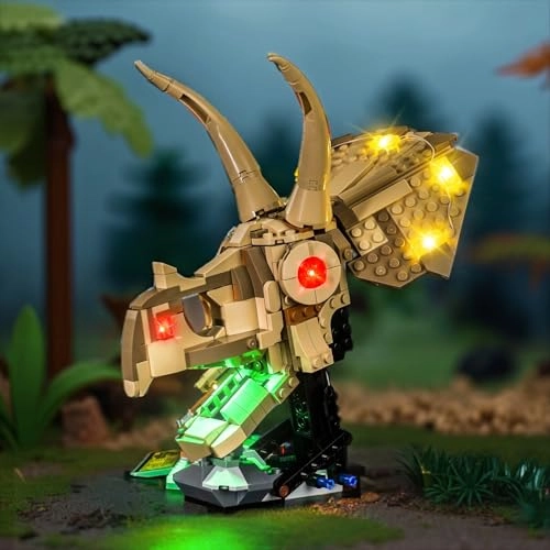 LED Light Set for LEGO Dinosaur Fossils Triceratops Skull 76969 - Copper