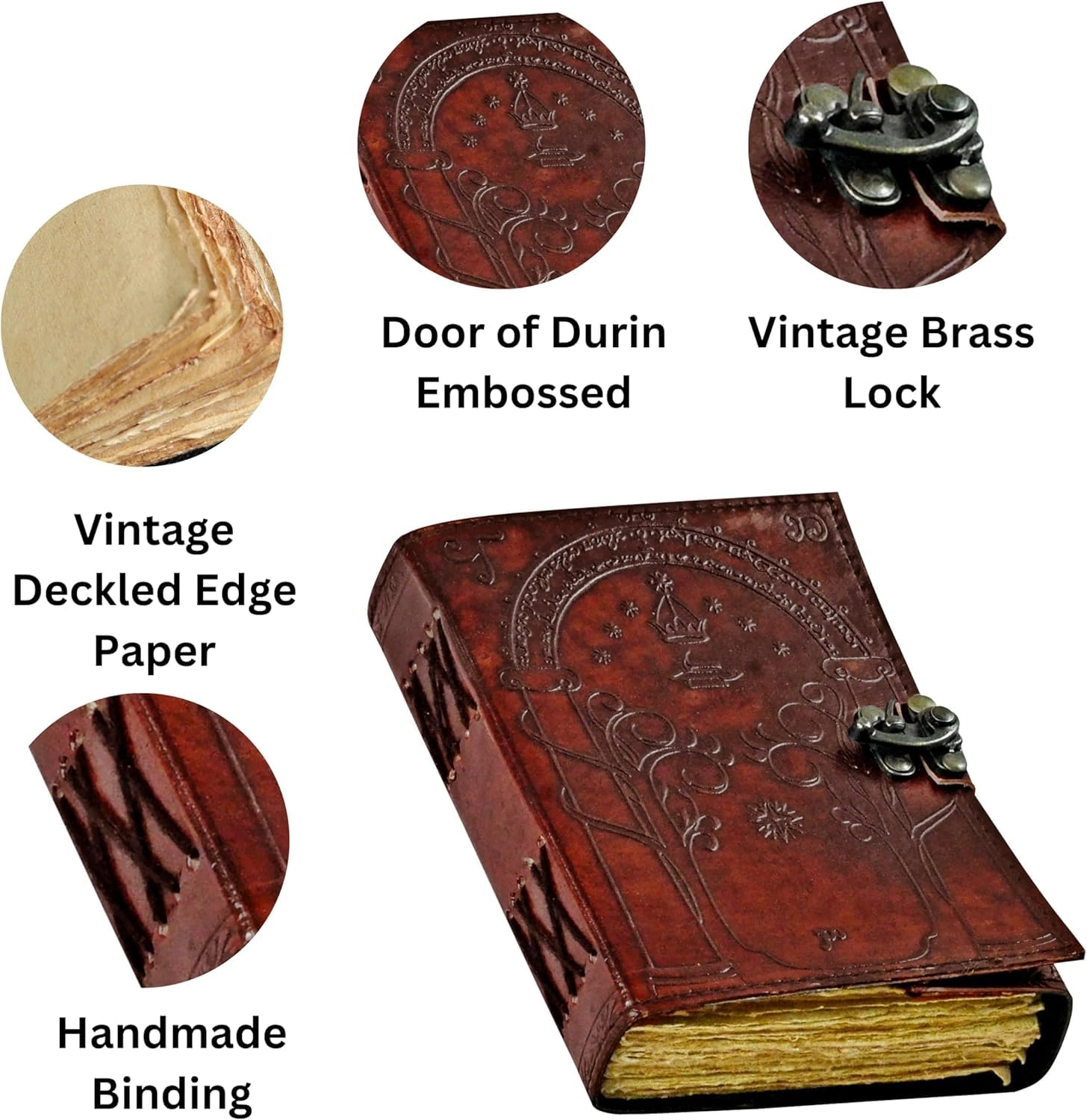 Doors of Durin - Embossed Leather Journal 7x5 inch