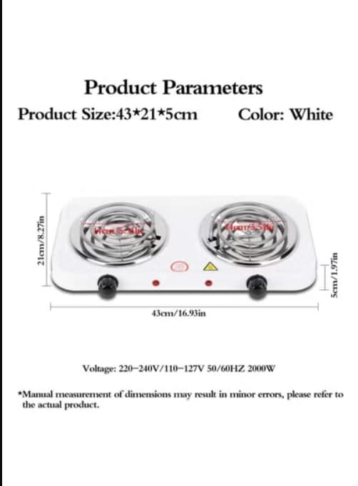 Double Hot Plate Electric hob