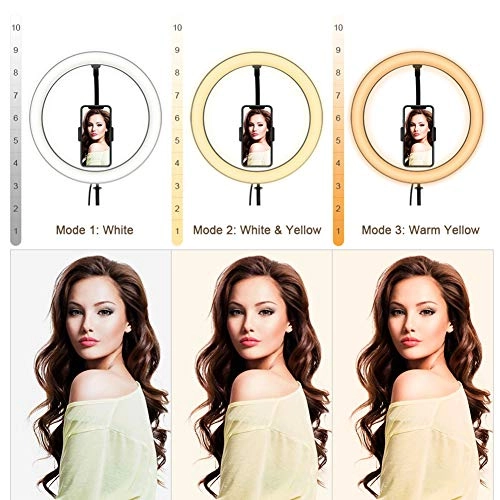 LED Ring Light - 18-inch 3 Color Modes 10 Brightness