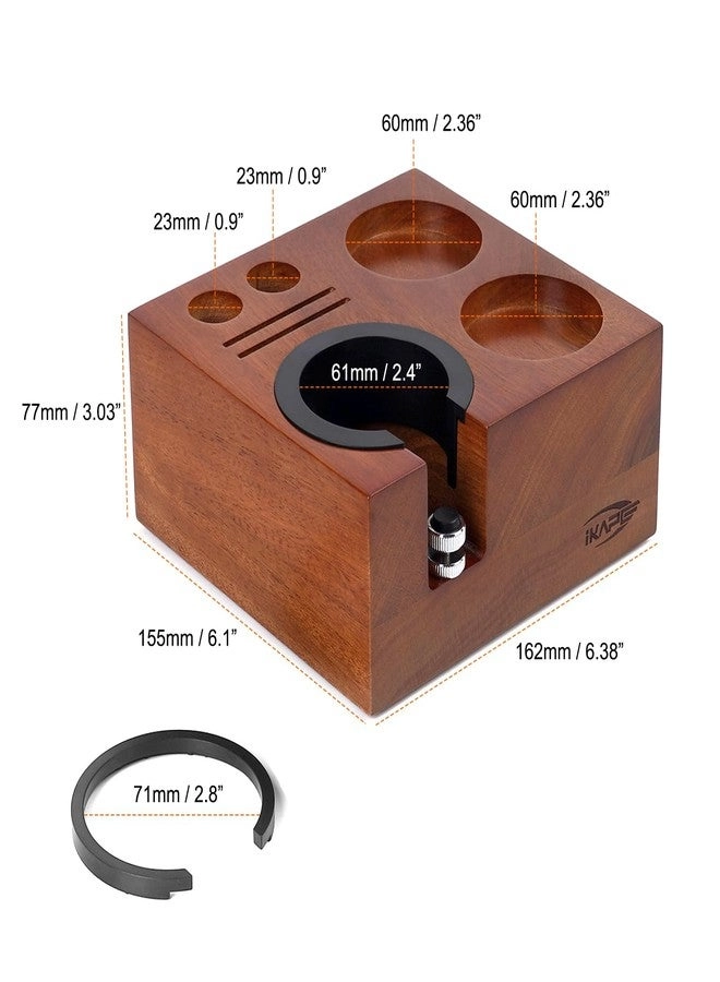 Espresso Tamper Holder - Natural Walnut Fit for 51, 54, 58mm